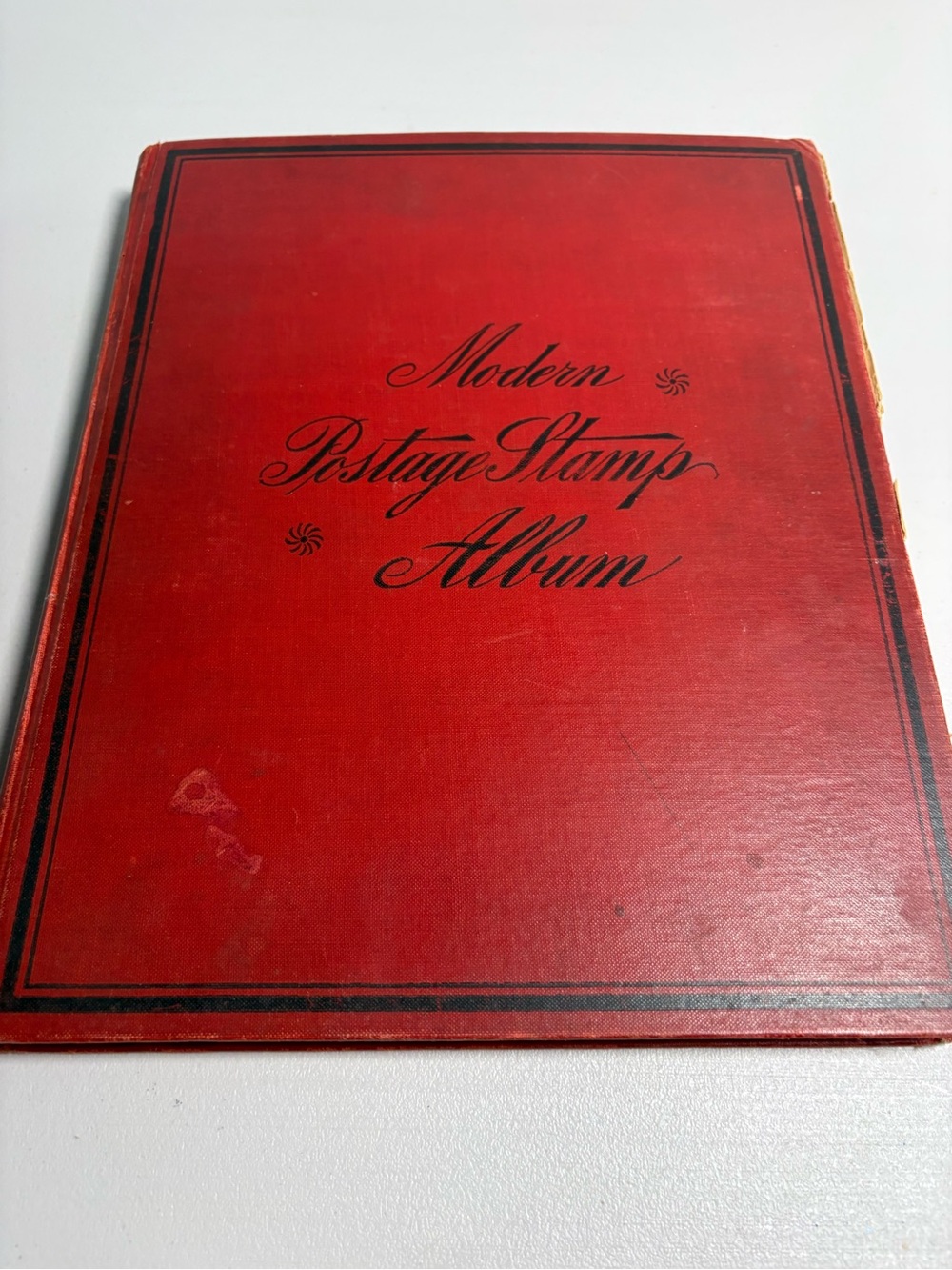 Source Unknown Red Modern Postage Stamp Album